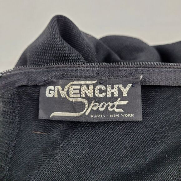 VINTAGE 70s Givenchy black stretch ribbed‎ 3/4 sleeve top S - Picture 6 of 10